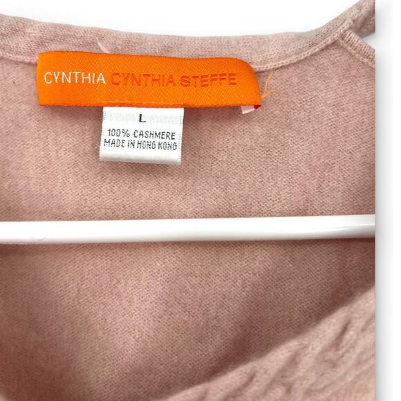 Cynthia Steffe S 100% Cashmere Tank Top Knit Sleevless Braided Strap Baby Pink - Picture 3 of 4